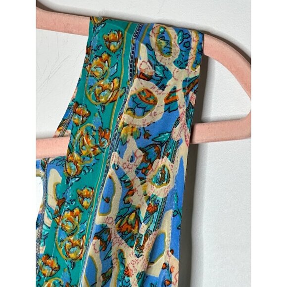 Bohemian Floral Maxi Dress With V-Neck & Tie Back - Women's Size S - Picture 5 of 14